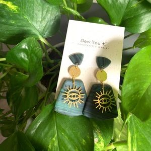 All Seeing Eye Dangles - Polymer Clay Earrings
